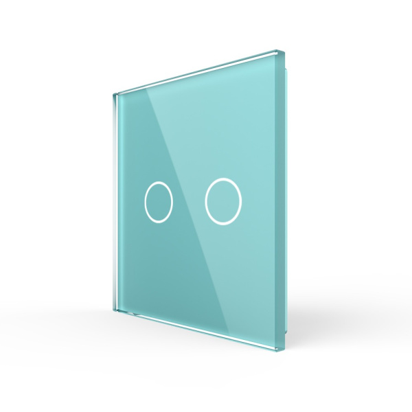 Панель для двухклавишного выключателя зеленая Livolo