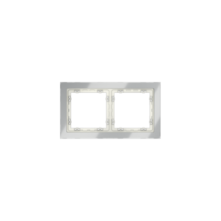 Рамка стеклянная Voltum S70 на 2 поста, (сталь, стекло)