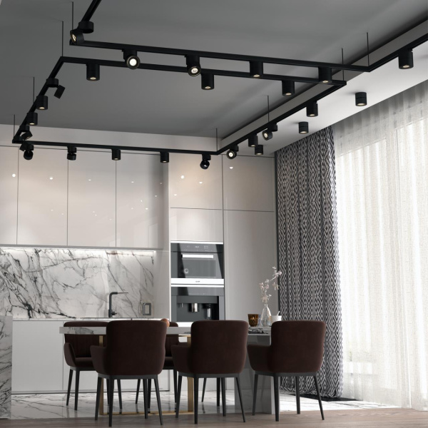 Св-к трековый IP20 LED 15W 4000K 1300Лм 100-265V черный GRODA NOVOTECH