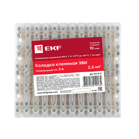 Колодка клеммная (4мм) 3А (10шт) PROxima EKF