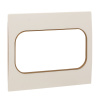 Стокгольм Рамка для розетки 2-местная белая с линией цвета шампань EKF