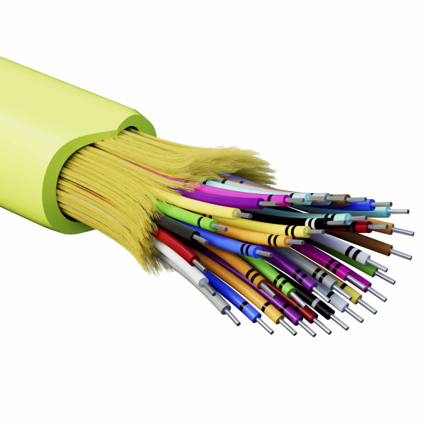 Кабель волоконно-оптич., расп.,арамидные упр.нити, внутр., нг(А)-HF, 36 ОВ, категорияOM5 (G.651.1) плотный буфер, 0,4 кН, барабан 2000 м DKC