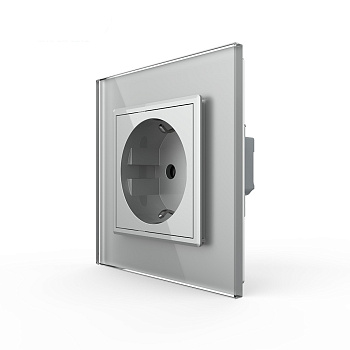 Розетка электрическая 16А 1 пост, зажимы, цвет серый Livolo