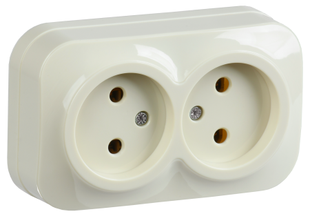 Розетка двухместная ОУ РС22-2-ХК без з/з 10А GLORY кремовый IEK Розетка двухместная ОУ РС22-2-ХК без з/з 10А GLORY кремовый IEK