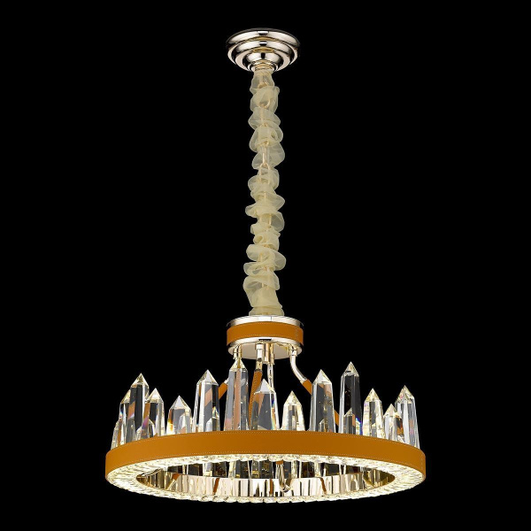 Люстра подвесная Абрикосовый, Хром/Прозрачный LED 1*72Вт 4000К WE456.06.303 WERTMARK