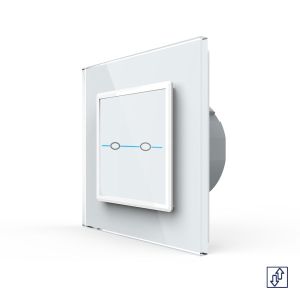 Сенсорный выключатель для жалюзи Quadro 2 клавиши 1 модуль Белый Livolo