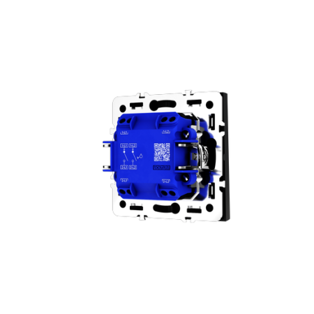 Выключатель с самовозвратом встраиваемый Voltum S70 двухклавишный 10А, (черный матовый)