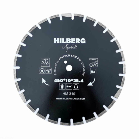 Диск алмазный отрезной 450*25,4*12 Hard Materials Лазер асфальт HM310 Hilberg