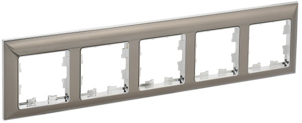 BRITE Рамка 5-мест. РУ-5-Бр хром/никель IEK