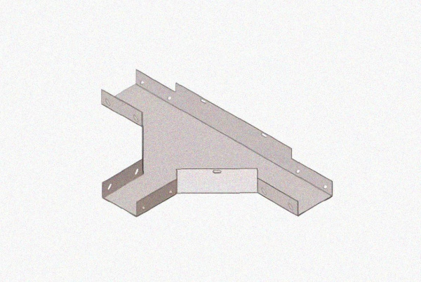 Лоток тройниковый замковый глухой ОТЗГ 300х100 УТ1,5, оцинкованный лист S1,0