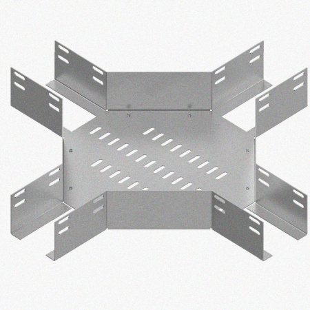 Лоток крестообразный глухой КМГ 400х80 УТ1,5, оцинкованный лист S1,0