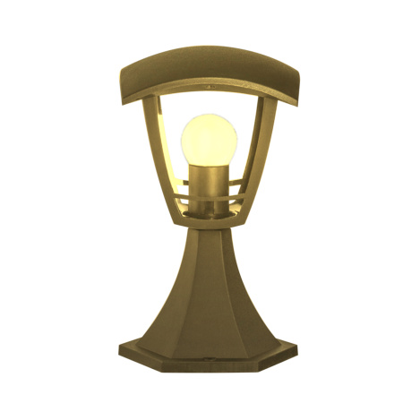 11-157 Светильник садово-парковый, столб малый, «Валенсия», Е27х60Вт, 4-х гранный, пластик, серый, прозрачный поликарбонат, 164х169х290мм, APEYRON