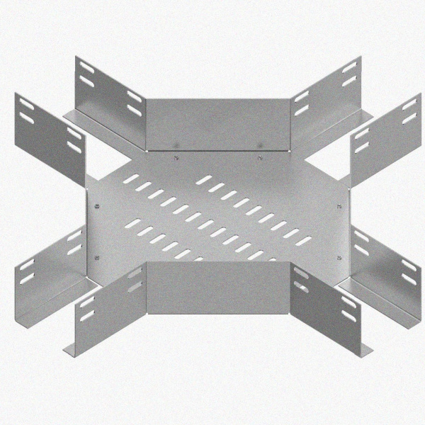 Лоток крестообразный глухой КМГ 400х80 УТ1,5, оцинкованный лист S1,0