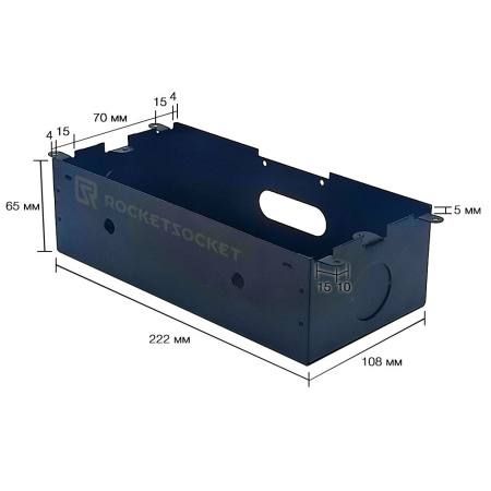 Розетка горизонтальная выдвижная 2EU+2USB Черная OvalC RocketSocket
