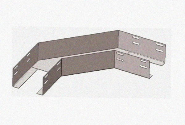 Лоток угловой глухой КГГ 100х65-135 УТ1,5 поворот на 135, оцинкованный лист S1,0