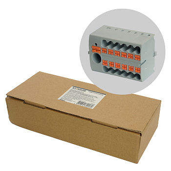 Зажим блочный (групп) для распред.тока нагрузки push-in на 12 точек, сеч 2,5 мм², 690V,41А,1точка интегр. питание, LD580 PTFIX 6-12/25 STEKKER