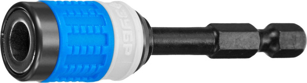 Ударный адаптер для бит с мех. фиксатором, 60 мм, ЗУБР