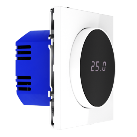 Терморегулятор электронный Voltum S70 с индикацией и датчиком, для теплого пола, (белый глянцевый)