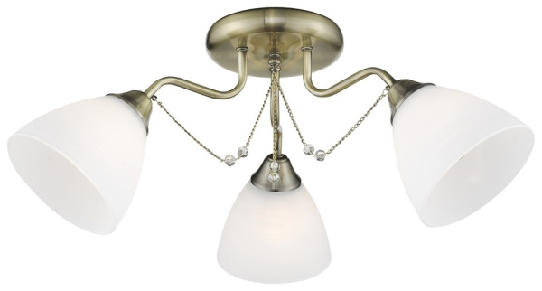 Люстра потолочная Бронза/Белый E27 3*60Вт 727-507-03 VELANTE