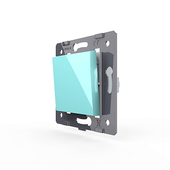 Одноклавишный механический выключатель, цвет зеленый (механизм) Livolo