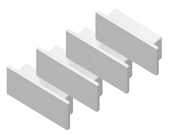 Заглушка GP8400 WH белый 20.5*10 для накладного алюминиевого профиля GP2001 (комплект 4шт) Ambrella Light