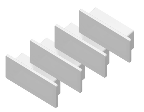 Заглушка GP8400 WH белый 20.5*10 для накладного алюминиевого профиля GP2001 (комплект 4шт) Ambrella Light