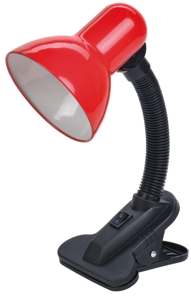 LIGHTING Светильник настольный 1001 на прищепке Е27 красный IEK