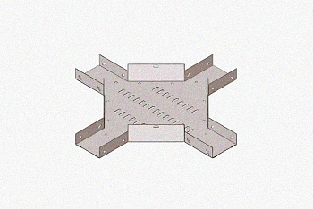 Лоток крестообразный замковый глухой КМЗГ 400х100 УТ1,5, оцинкованный лист, S1,0