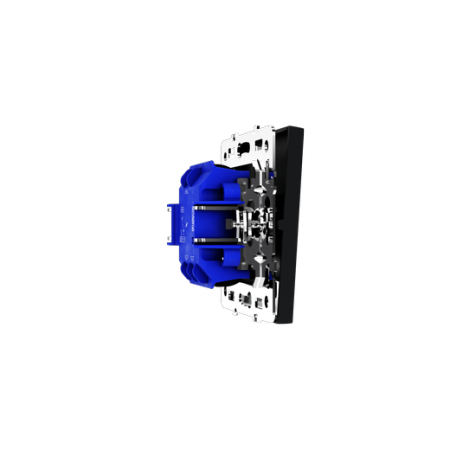 Проходной переключатель встраиваемый Voltum S70 одноклавишный с подсветкой 10А, (черный матовый)
