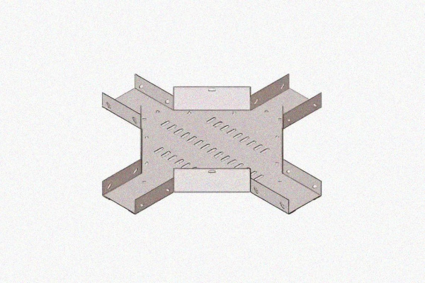 Лоток крестообразный замковый глухой КМЗГ 400х100 УТ1,5, оцинкованный лист, S1,0