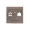 Валенсия Лицевая панель розетки RJ-45 2-местная графит EKF