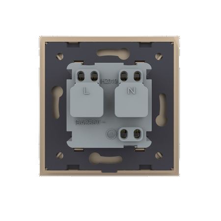 Розетка 1 модуль Золотая Livolo