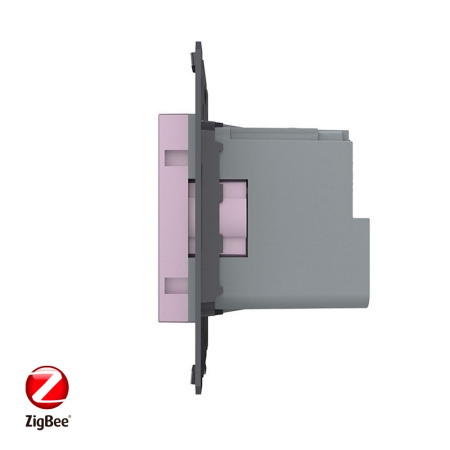 Розетка ZigBee (Wi-Fi) с з/з с защитными шторками 16A, цвет розовый (механизм) Livolo