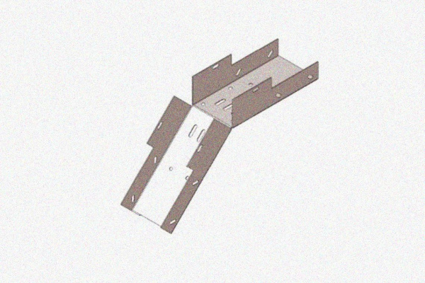 Лоток замковый глухой КСЗГ 300х60-45 УХЛ1 для поворота трассы вниз на 45, горячее цинкование, S1,5