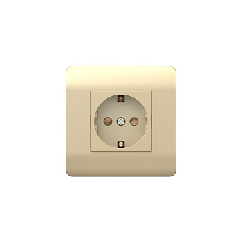 Розетка с/з со шторками, 16А, шампань NEW3-E CHINT