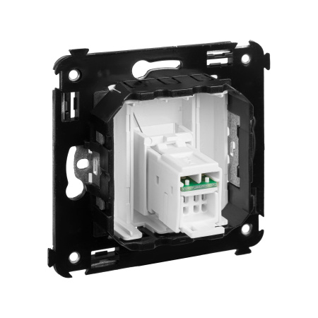 Компьютерная розетка RJ-45 в стену, кат.6А одинарная, "Avanti", "Белое облако" DKC