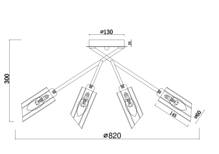 Потолочный светильник 8*E14 40Вт Хром IP20 Alma FR5097CL-08CH Freya