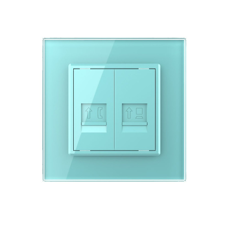 Розетка ТЛФ/КОМП RJ-45 Зеленая Livolo