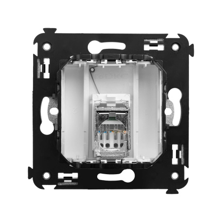 Компьютерная розетка RJ-45 в стену, кат.6 одинарная экранированная, "Avanti", "Белое облако" DKC