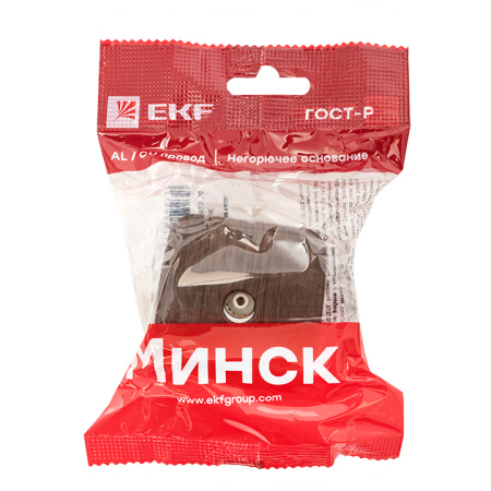 Минск Розетка TV 1-местная ОП 75Ом 5-862МГц тёмное дерево EKF