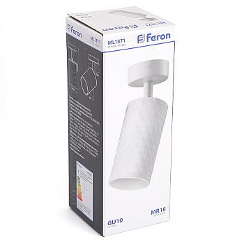 Светильник настенно-потолочный под лампу GU10, белый ML1871 PIXEL Feron