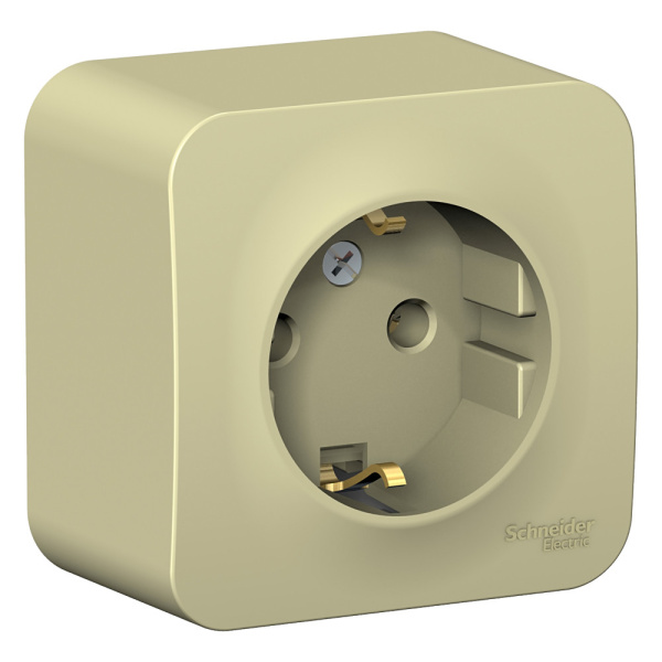BLANCA О/У Розетка с заземлением без шторок 16А бежевый