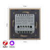 Двухклавишный умный сенсорный выключатель Livolo ZigBee, 1 пост, Золотой VL-C702Z-2AG
