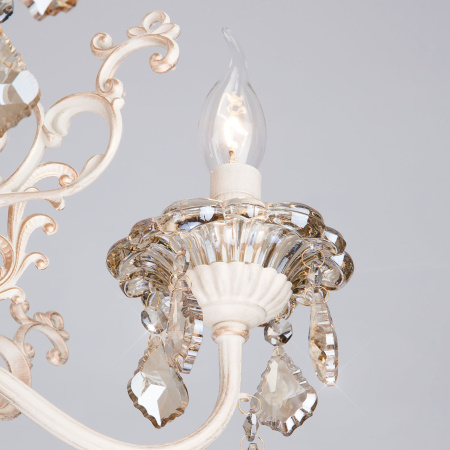 Люстра с хрусталем 5*E14 60Вт белый с золотом IP20 Elisha (3281/5 белый с золотом) Eurosvet