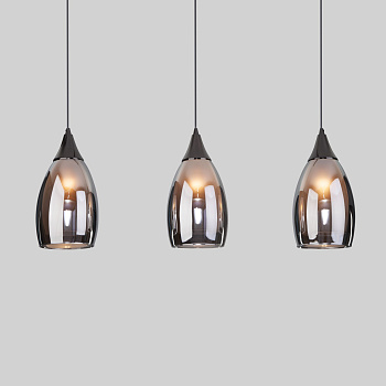 Подвесной светильник со стеклянными плафонами 3*E14 15Вт чёрный жемчуг IP20 Cosmic (50285/3 черный жемчуг) Eurosvet