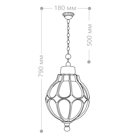Светильник садово-парковый Feron PL3705 круглый на цепочке 60W 230V E27, черное золото