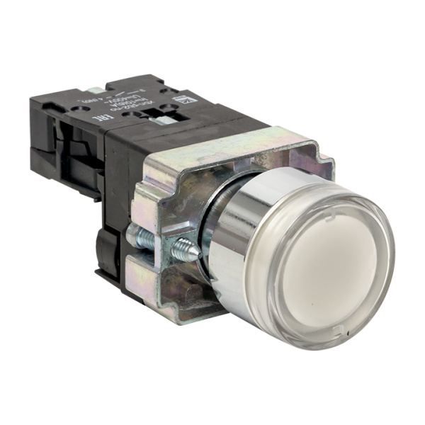 Кнопка BA21 с подстветкой 230В белая NO PROxima EKF