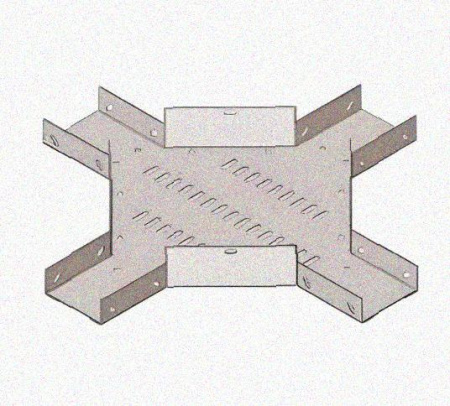 Лоток крестообразный перфорированный КМ 200х65 УТ1,5, оцинкованный лист S1,5