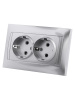 Розетка двойная 2П+З 16А 250В серебр. металлик "Лама" TDM