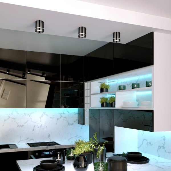 Накладной светодиодный светильник 9Вт 4200К чёрный жемчуг IP20 (a053054) Elektrostandard